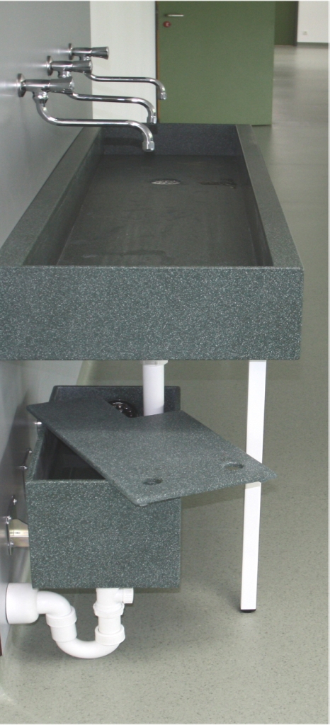 Ausgussbecken Installationsmaße Anschluß