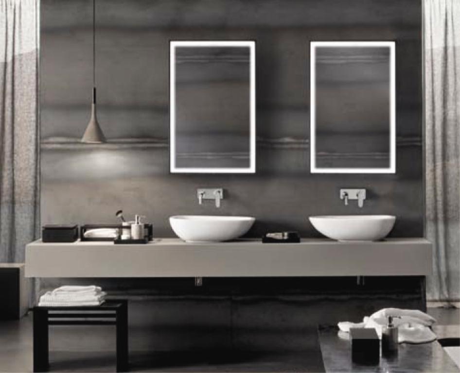 Doppelwaschtisch mit asymmetrischen Aufsatzwaschbecken