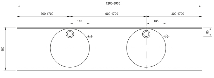 Doppelwaschtische schmal