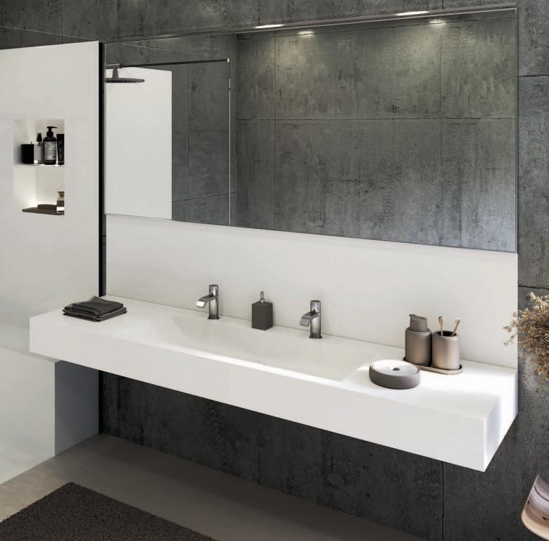 Maß-Doppelwaschtisch in Farbe Weiß