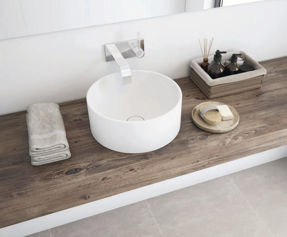 Einzelwaschtisch plus Aufsatzwaschbecken