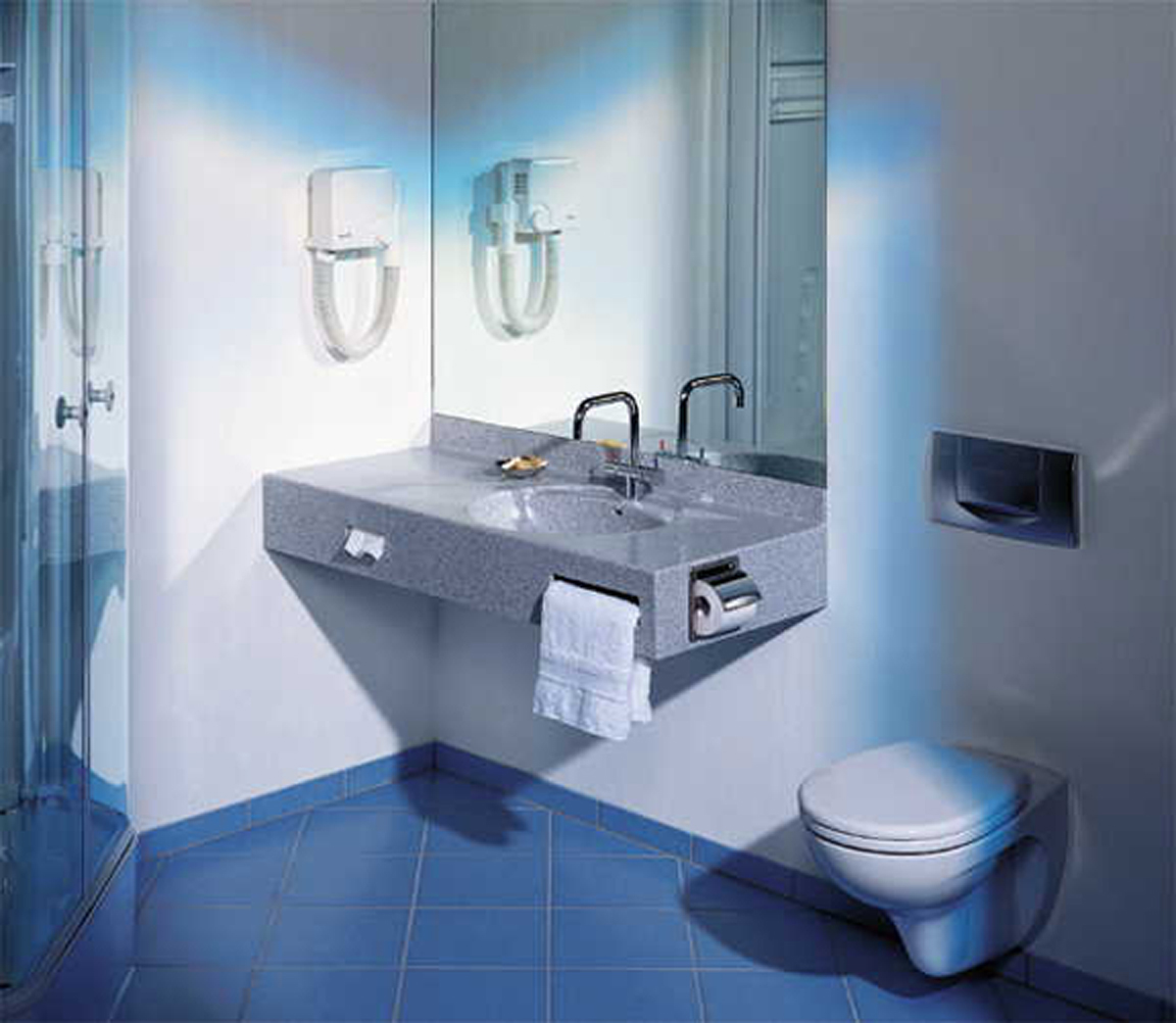 Hotelwaschtisch mit Ausschnitt für Handtuch