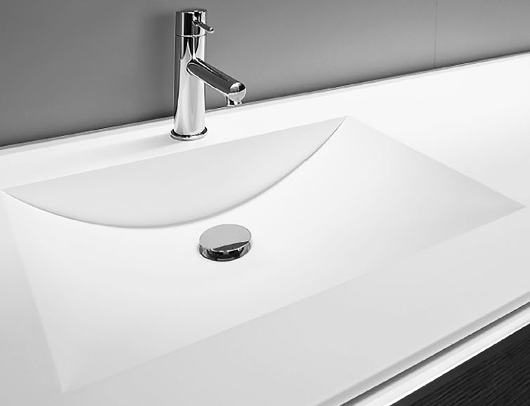 Flache Mineralwerkstoff Waschbecken