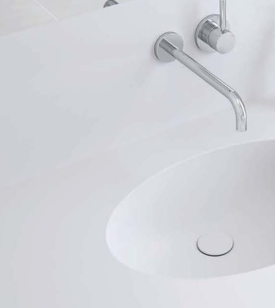 Mineralwerkstoff Waschbecken mit ovaler Form