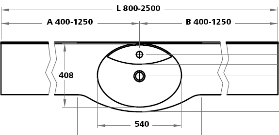 Waschtisch mit Ablagefläche Maße