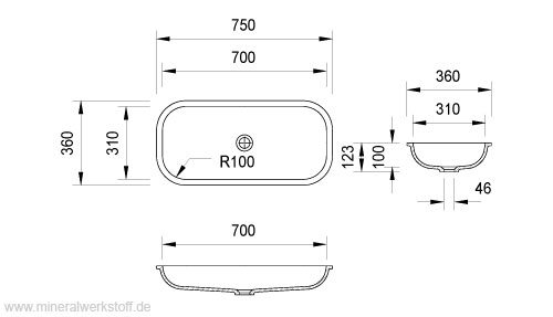 Unterbaubecken Model VES3370