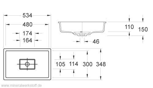Unterbauwaschbecken Model UBST