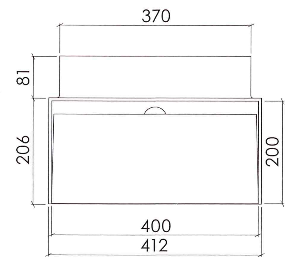 Waschbecken mit einfachem Rinnenablauf nach Maß